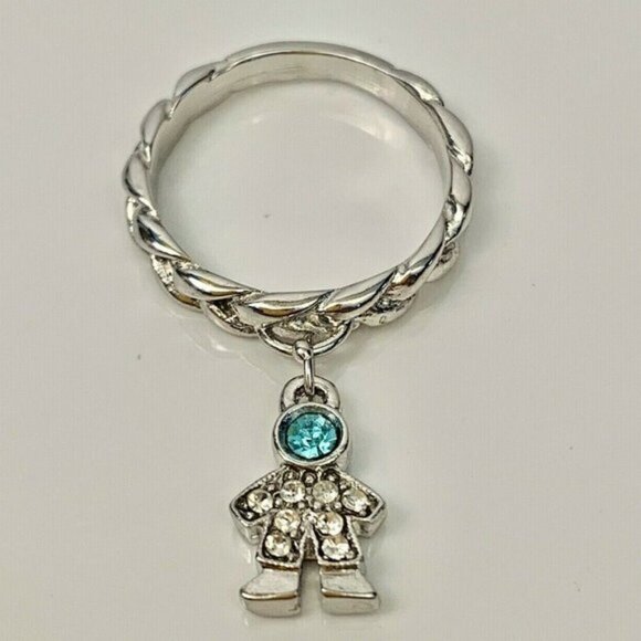 Kirks Folly Jewelry - Kirks Folly Silver Tone Baby Boy Blue Crystal Ring